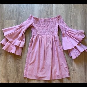 Caroline Constas- alike striped red dress